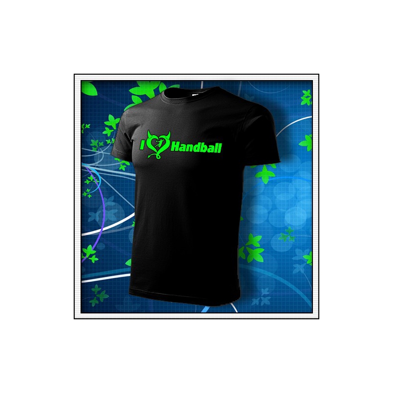 I Love Handball - unisex tričko so zelenou neónovou potlačou