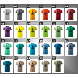 24 farebných prevedení unisex retro tričiek s podobizňou Old Shattehand