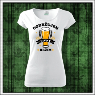Dámske vtipné pivné tričko, vtipné tričká pre pivárku, vtipné darčeky pre pivárku, vtipné tričko s potlačou pivný režim