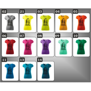 14 druhov dámskych farebných retro tričiek Winnetou vhodné ako retro narodeninové darčeky.