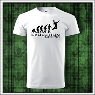 Vtipné tričko Evolution Badminton darček pre bedmintonistu na bedminton