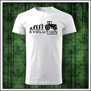 originálne vtipné tričko pre traktoristu Evolution Farmer