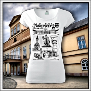 Dámske biele tričko Palárikovo darček pre palárikovčanov kaštieľ palárikovo