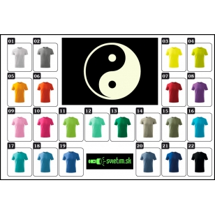 Detské farebné tričko JIN JANG so svietiacou potlačou YIN YANG na tričku s FENG SHUI