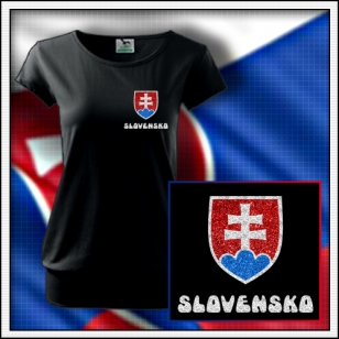 dámske tričko s patentom Slovakia luxusný darček zo Slovenska SVK suvenír