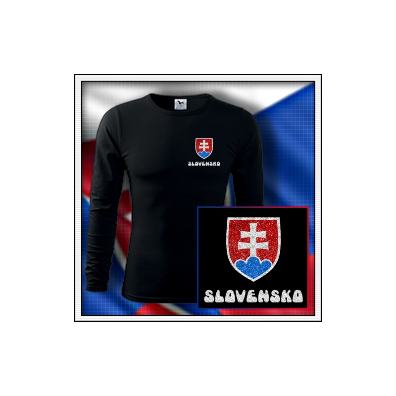 pánske dlhorukávové tričko erb slovensko luxusný darček zo slovenska slovakia SVK