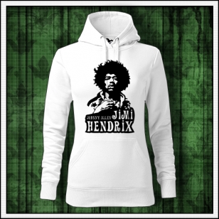 biele retro mikina jimi Hendrix americký gitarista Johnny Allen Hendrix