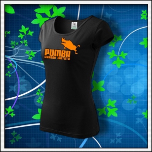 Pumba - dámske tričko s oranžovou neónovou potlačou