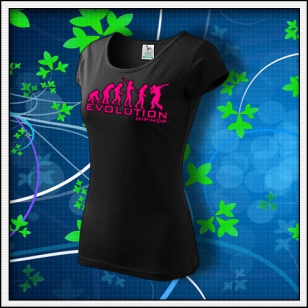 Evolution Hip-Hop - dámske tričko s ružovou neónovou potlačou