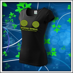Hypno Spiral - dámske tričko so žltou neónovou potlačou