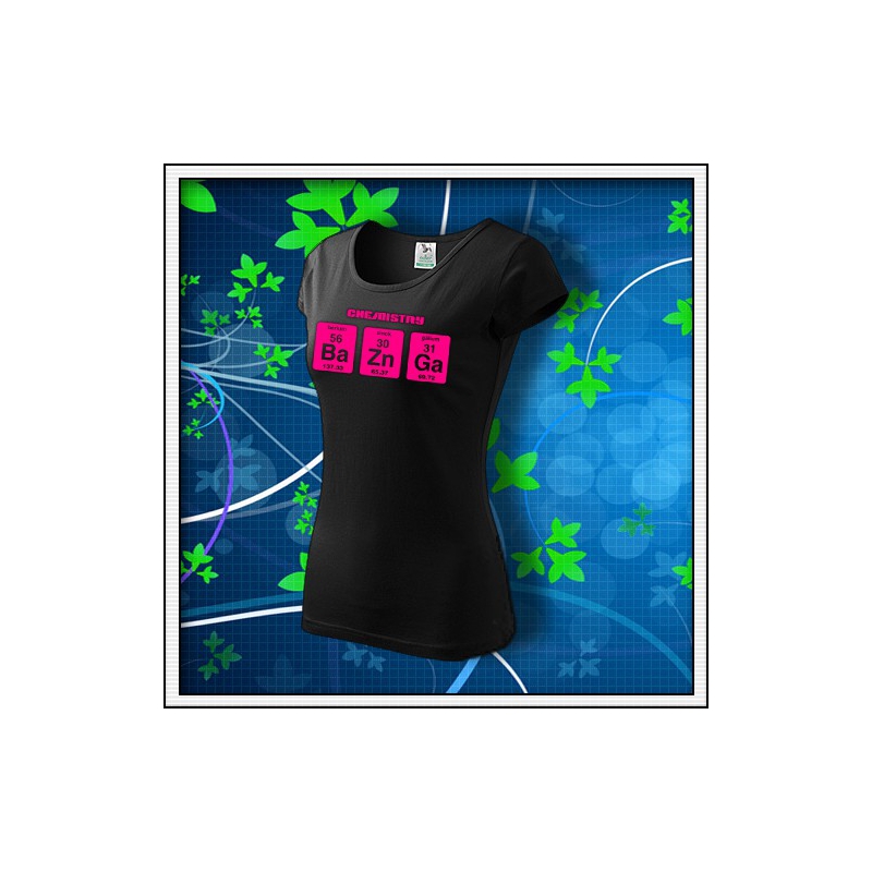BAZINGA - dámske tričko s ružovou neónovou potlačou