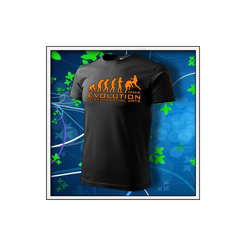 Evolution MMA - unisex tričko s oranžovou neónovou potlačou