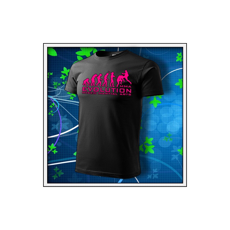 Evolution MMA - unisex tričko s ružovou neónovou potlačou