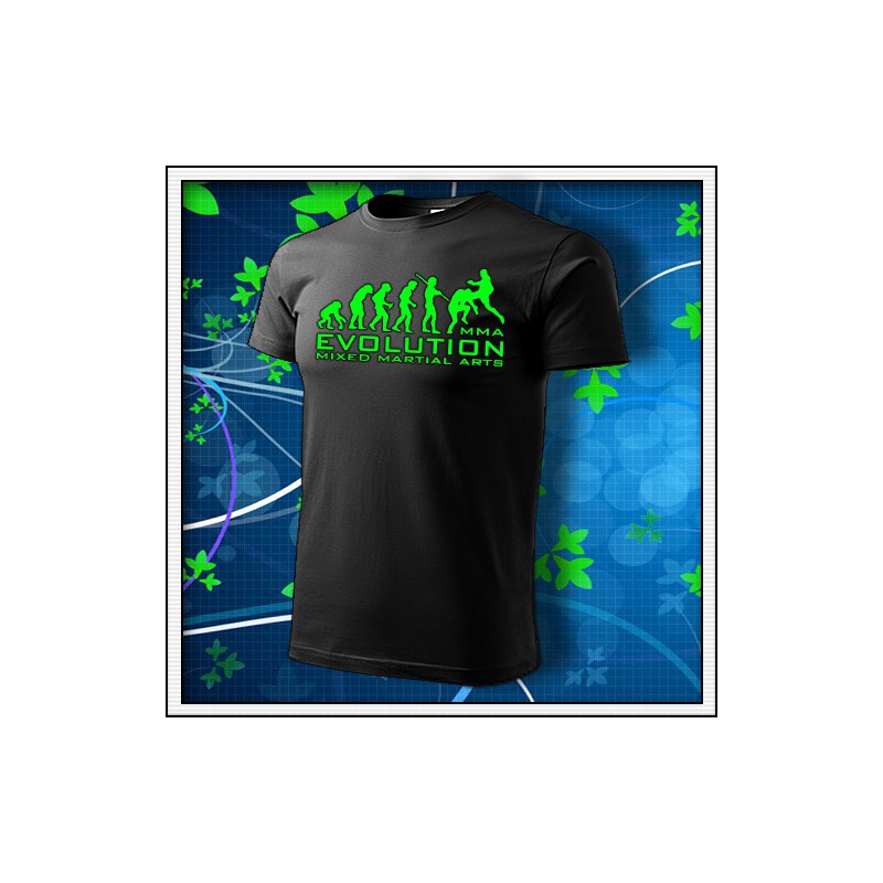 Evolution MMA - unisex tričko so zelenou neónovou potlačou