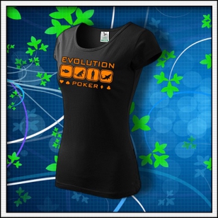 Evolution x - dámske tričko s oranžovou neónovou potlačou