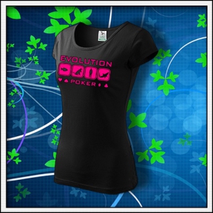 Evolution x - dámske tričko s ružovou neónovou potlačou