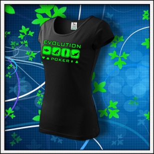 Evolution x - dámske tričko so zelenou neónovou potlačou
