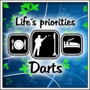 Vtipné šípkarske tričko pre šípkara Life´s priorities Darts