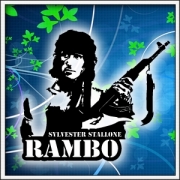 Retro tričko s potlačou John James Rambo