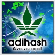 Vtipné tričko Cannabis alias paródia Adidas - Adihash - Gives you speed - marihuana