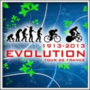 Vtipné cyklistické tričko s jedinečnou potlačou EVOLUTION TOUR DE FRANCE 1913 - 2013